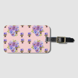 Pink Pansy Viola Floral dot Pattern Gepäckanhänger