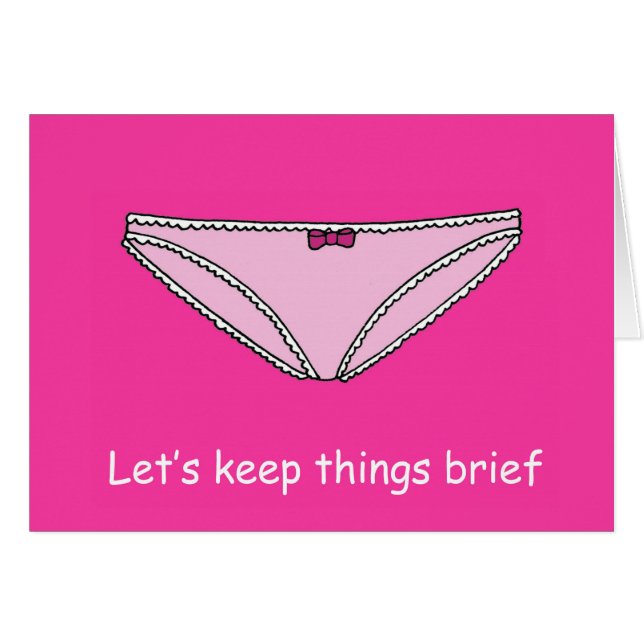 Pink Panties Brief Note Cartoon (Vorderseite (Horizontal))