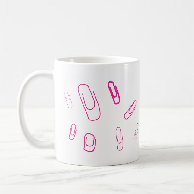 pink paper clip retro design  kaffeetasse (Links)
