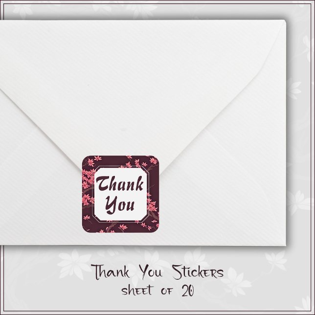 Pink Paper Crane Origami Cherry Blossom Quadratischer Aufkleber (Von Creator hochgeladen)