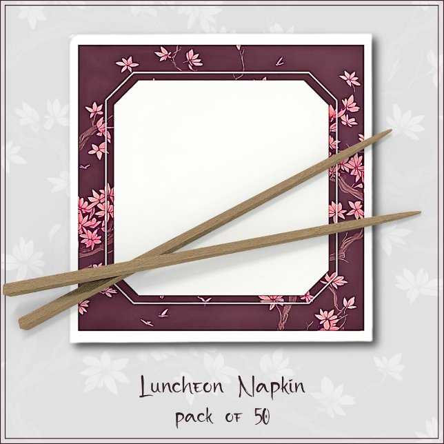 Pink Paper Crane Origami Cherry Blossom Serviette (Von Creator hochgeladen)