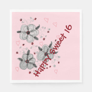 Pink Paper Party Napkins Serviette