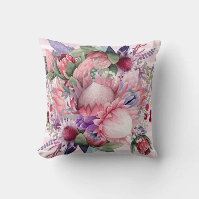 Pink Paradise Garden Blume Kissen (Vorderseite)