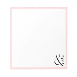 Pink-Pärchen-Monogramm-personalisierte Stationerie Notizblock