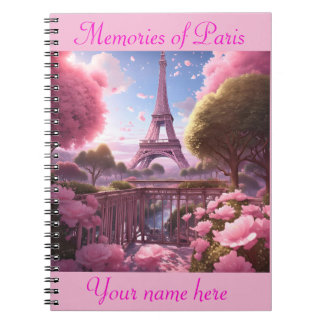 Pink Paris Eiffel Tower Spiral Foto Notebook Notizblock