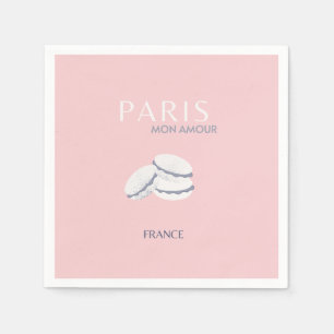 Pink Paris Reisen Art Pastell Preppy Macarons Serviette
