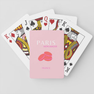 Pink Paris Reisen Kunst Preppy Macarons Spielkarten