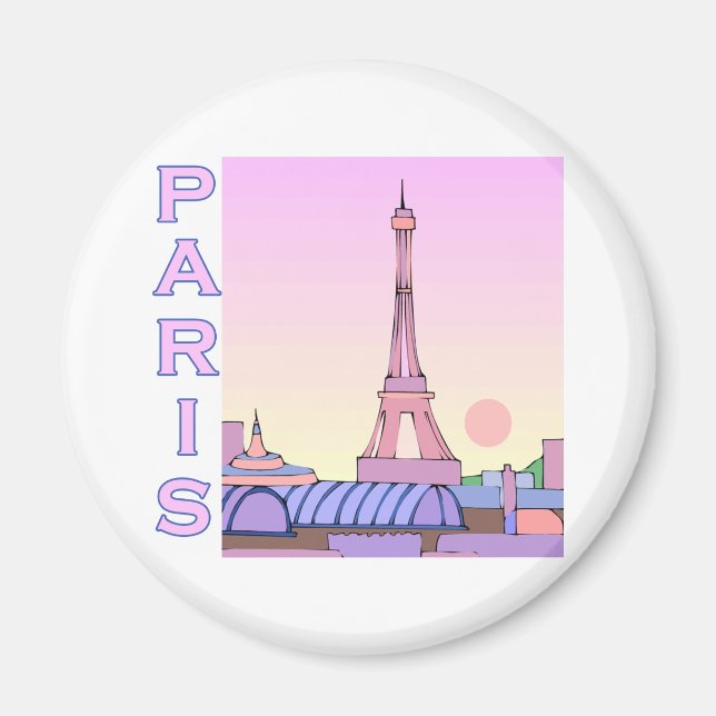 Pink Paris Sunset Produkte Magnet (Vorne)