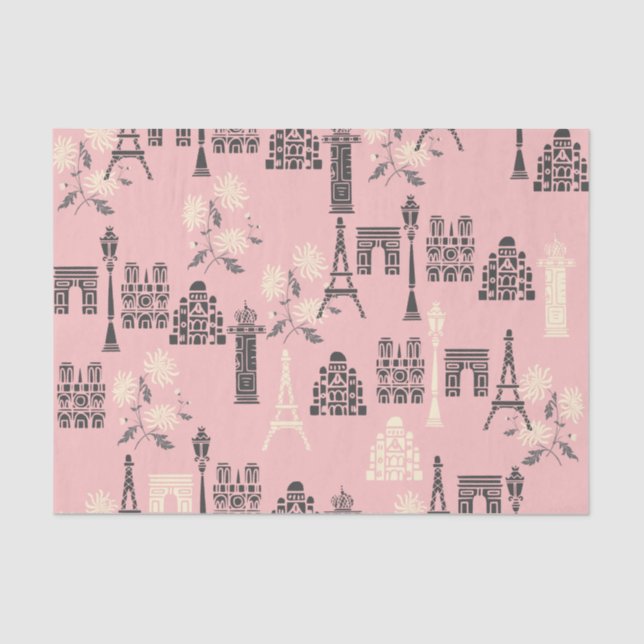 Pink Paris Tissue Paper Seidenpapier (Vorderseite)