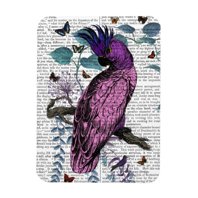 Pink Parrot Magnet (Vertikal)