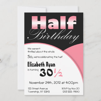 Pink-Party Einladungen zum halben Geburtstag
