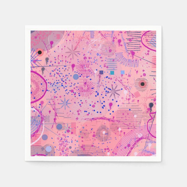 Pink Party Maximalist Art Serviette (Vorderseite)