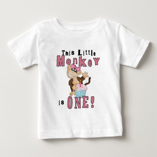 Pink Party Singe 1er Anniversaire Tshirts et cadea (Devant)