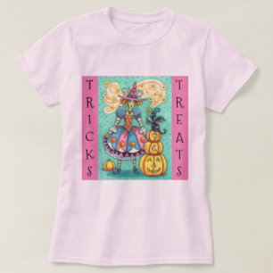 PINK PARTY WITCH, MAGIC BLACK CAT TRICK ODER BEHAN T-Shirt
