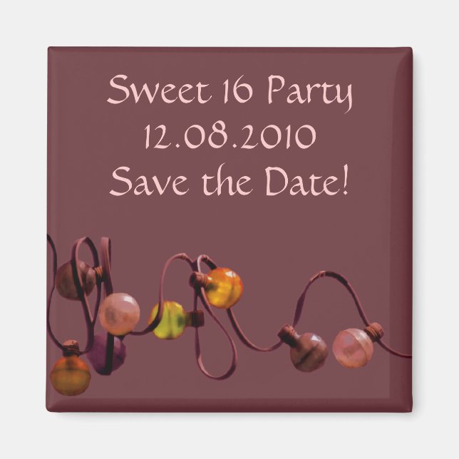 Pink Partys Lights Magnet (Vorne)