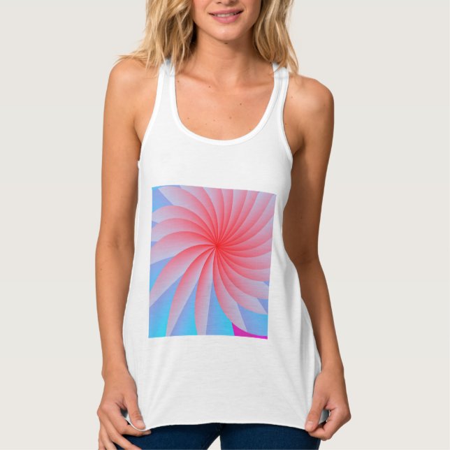 Pink Passion Blume Spaghetti Strap Tank Top (Vorderseite)