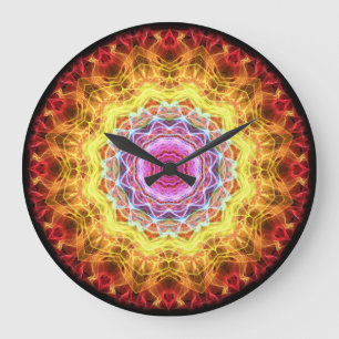 Pink Passion Kaleidoskop Große Wanduhr