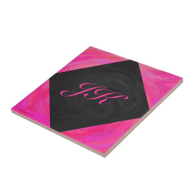 Pink Passion Monogram Fliese (Seite)