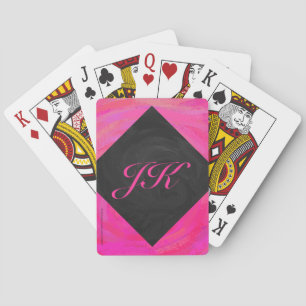 Pink Passion Monogram Spielkarten