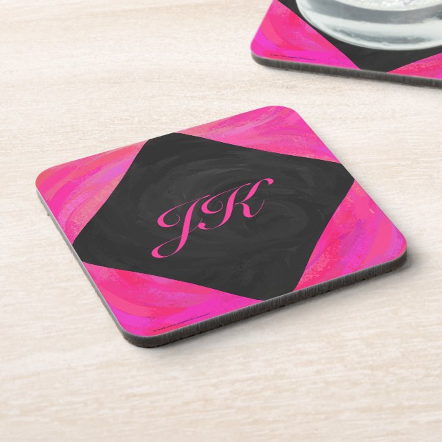 Pink Passion Monogram Untersetzer (Linke Seite)