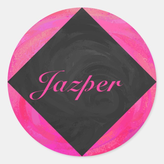 Pink Passion Personalisiert Runder Aufkleber (Vorderseite)
