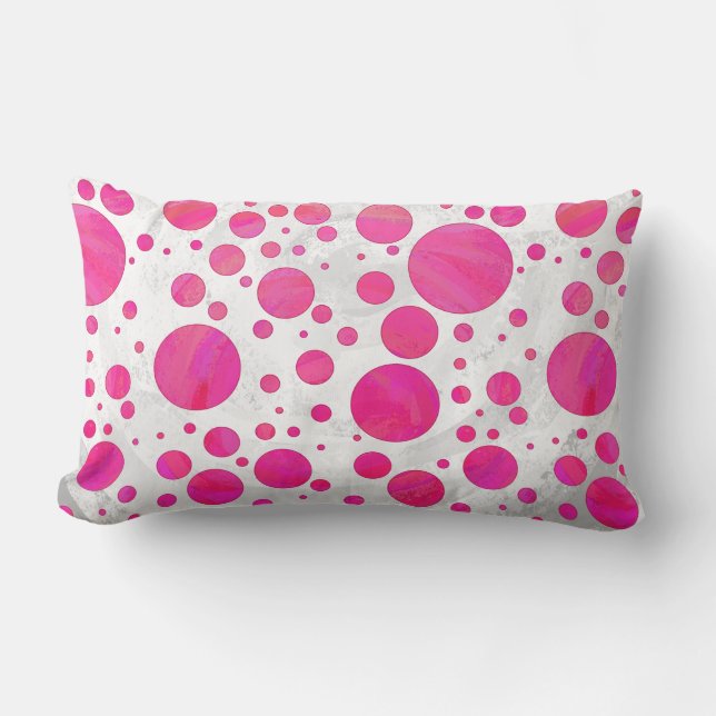 Pink Passion Polka Dot Pattern Lendenkissen (Vorderseite)
