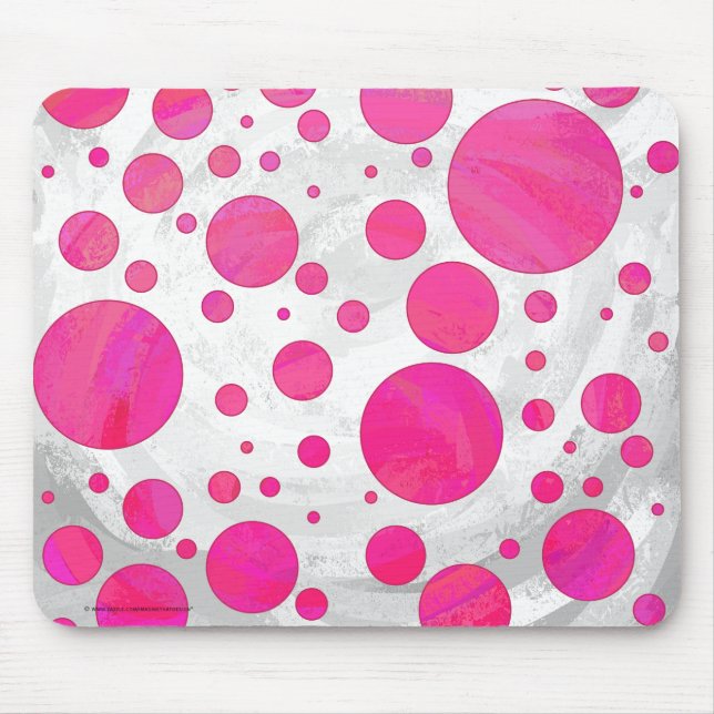 Pink Passion Polka Dot Pattern Mousepad (Vorne)