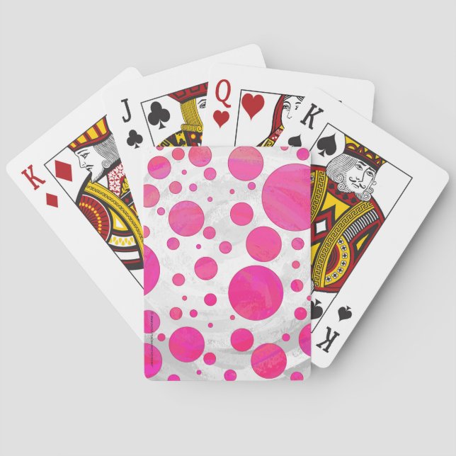 Pink Passion Polka Dot Pattern Spielkarten (Rückseite)
