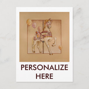 PINK PASSION PONY CAROUSEL POSTKARTE