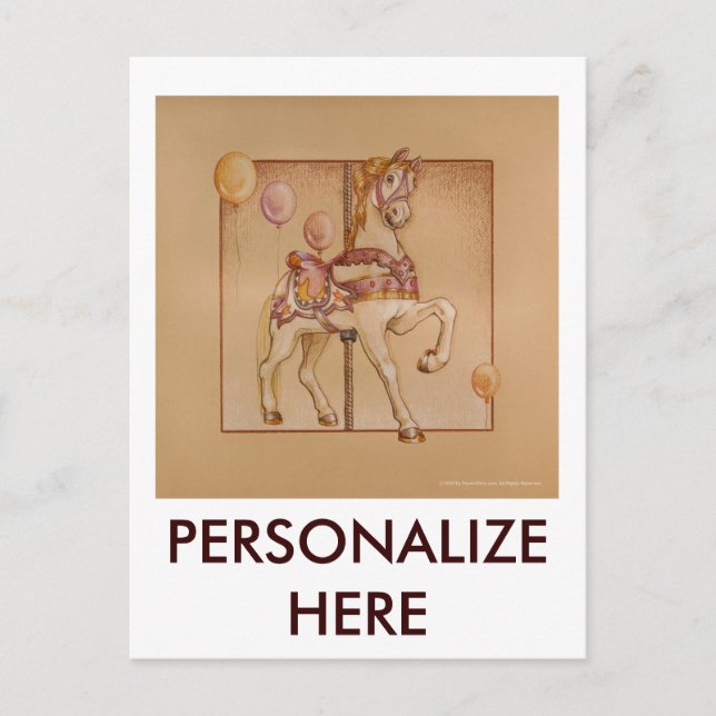 PINK PASSION PONY CAROUSEL POSTKARTE (Vorderseite)