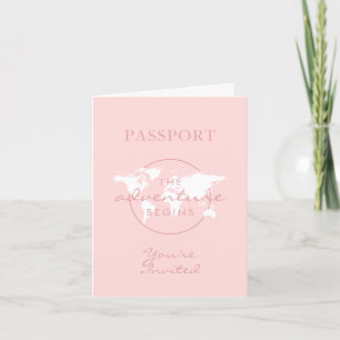 Pink Passport Voyage fille Baby shower Carte du mo