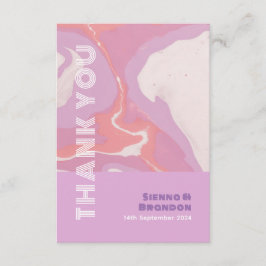 Pink Pastel Abstrakt Art Wedding Danke Karte