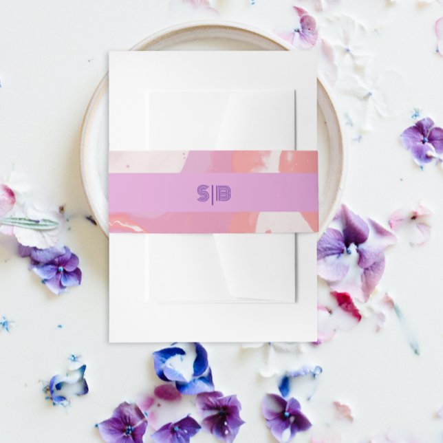 Pink Pastel Abstrakt Art Wedding Einladungsbanderole (Von Creator hochgeladen)