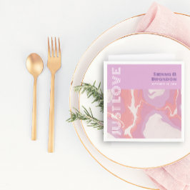 Pink Pastel Abstrakt Art Wedding Napkins Serviette