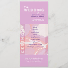 Pink Pastel Abstrakt Art Wedding Programm