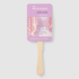 Pink Pastel Abstrakt Art Wedding Programm Handfan Fächer
