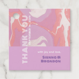 Pink Pastel Abstrakt Art Wedding Square Gefallen T Geschenkanhänger
