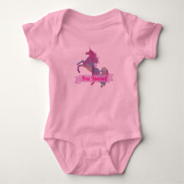 Pink Pastel Abstrakt Einhorn Silhouette Baby Strampler