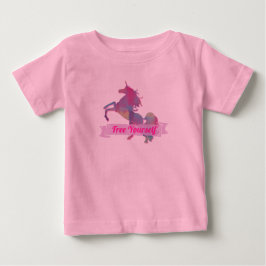 Pink Pastel Abstrakt Einhorn Silhouette Baby T-shirt