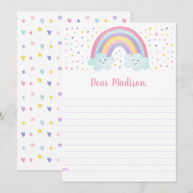 Pink Pastel Arc-en-ciel Anniversaire Carte de temp (Devant / Derrière)
