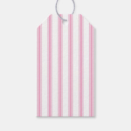 Pink Pastel Bauernhof Rustikales Ticken Streifen Geschenkanhänger