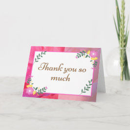 Pink Pastel Blume Vielen Dank Karte