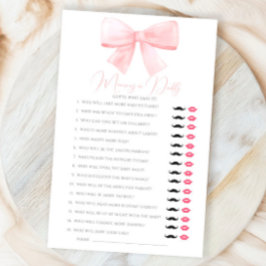 Pink Pastel Bow Mommy oder Papa Ratet, wer spielen