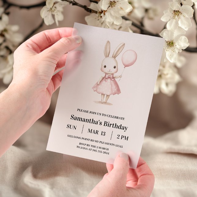 Pink Pastel Bunny Easter Kindergeburtstag (Von Creator hochgeladen)