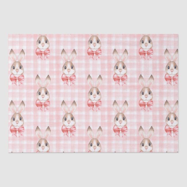 Pink Pastel Bunny Rabbit Geschenk Seidenpapier (Vorderseite)