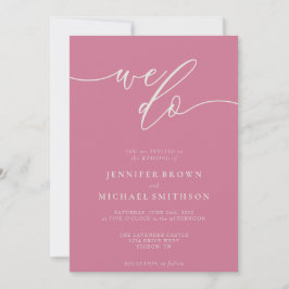 Pink Pastel Calligraphy Signature We Do Wedding Einladung