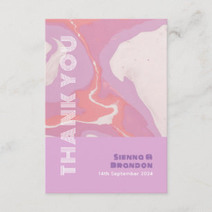 Pink Pastel Carte de remerciements Mariage d'art A