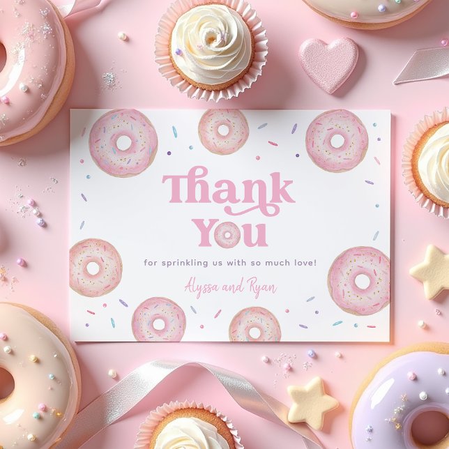Pink Pastel Donut Baby Sprinkle Dankeskarte (Von Creator hochgeladen)