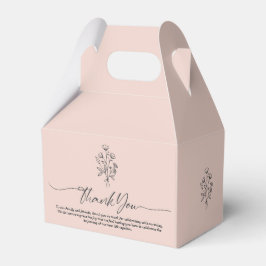Pink Pastel Elegant Boho Botanical Vielen Dank Geschenkschachtel
