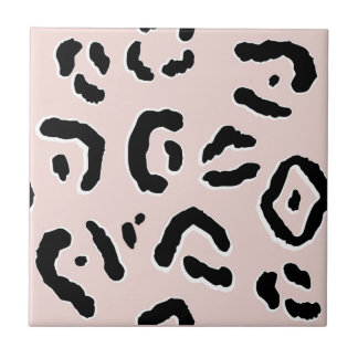 Pink Pastel Fun Animal Leopard Print Keramik Tile Fliese